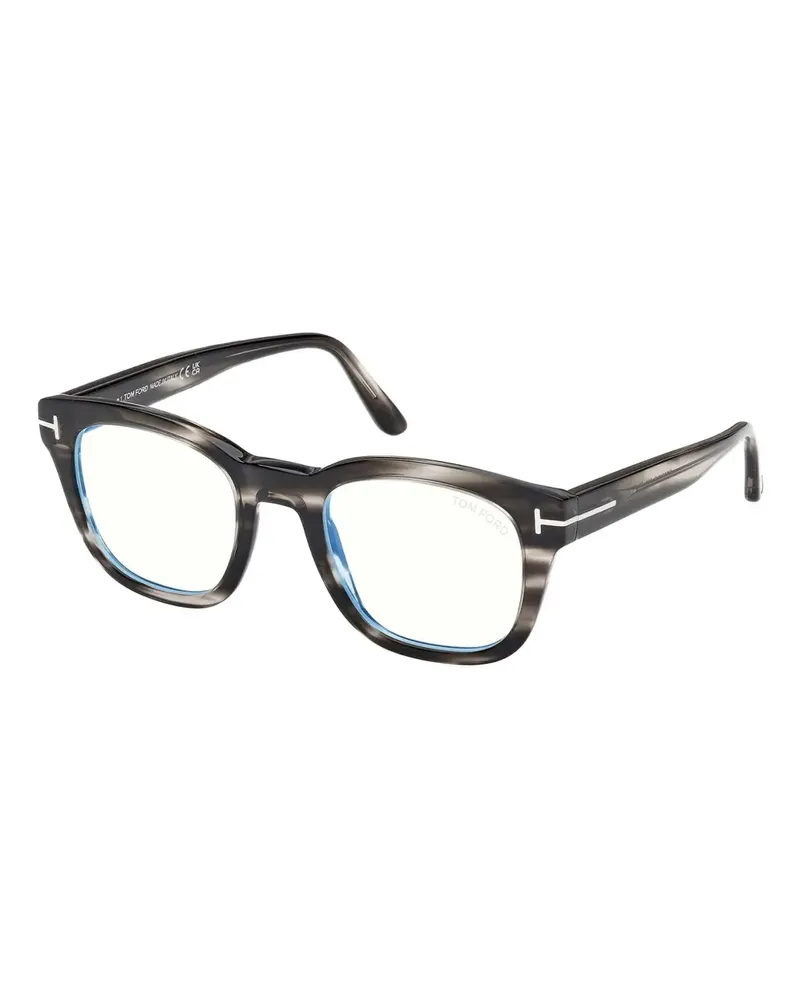 Tom Ford Eckige Brille mit Streifen - Grau Grau