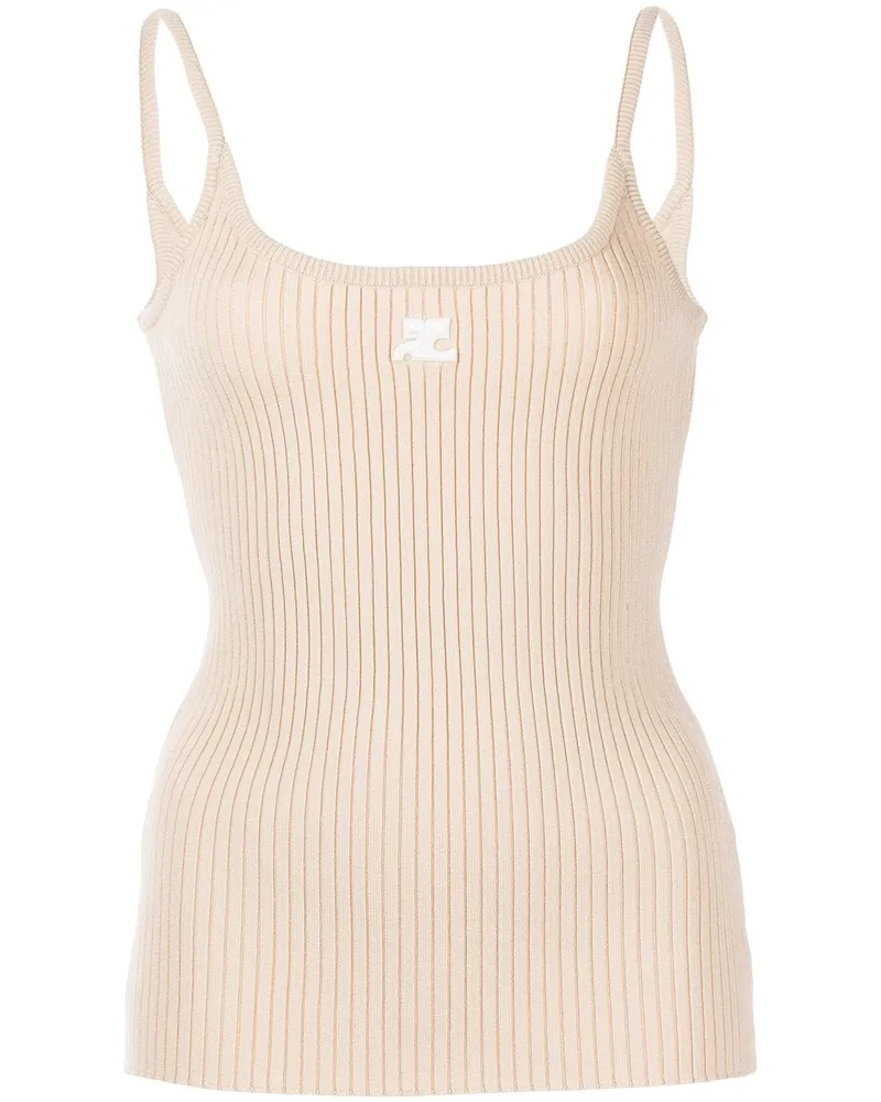 Courrèges Geripptes Tanktop - Nude Nude