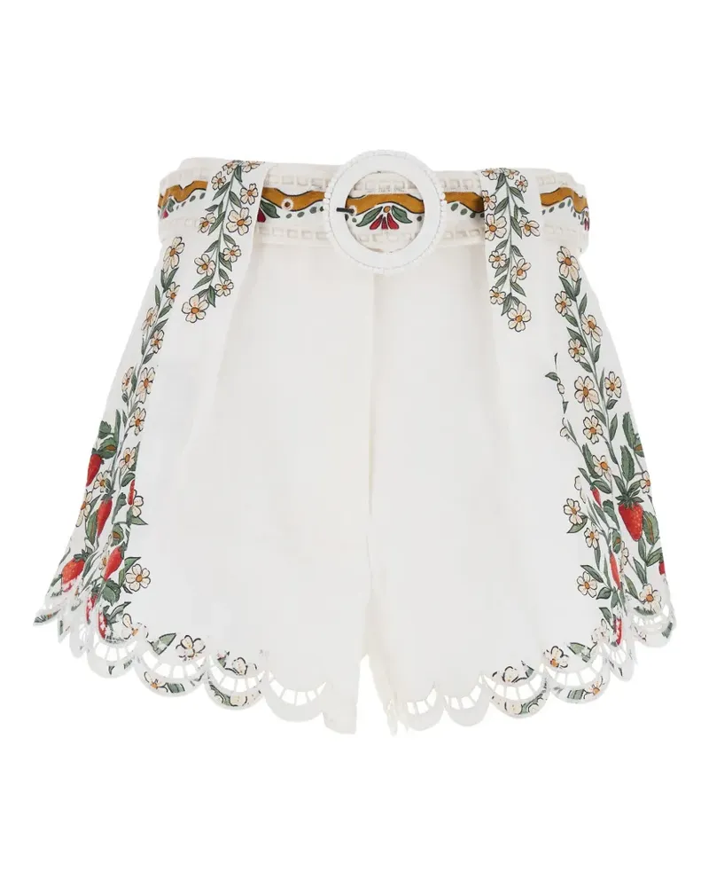 FARM Rio Fuit Beauty floral-print scalloped shorts - Weiß Weiß