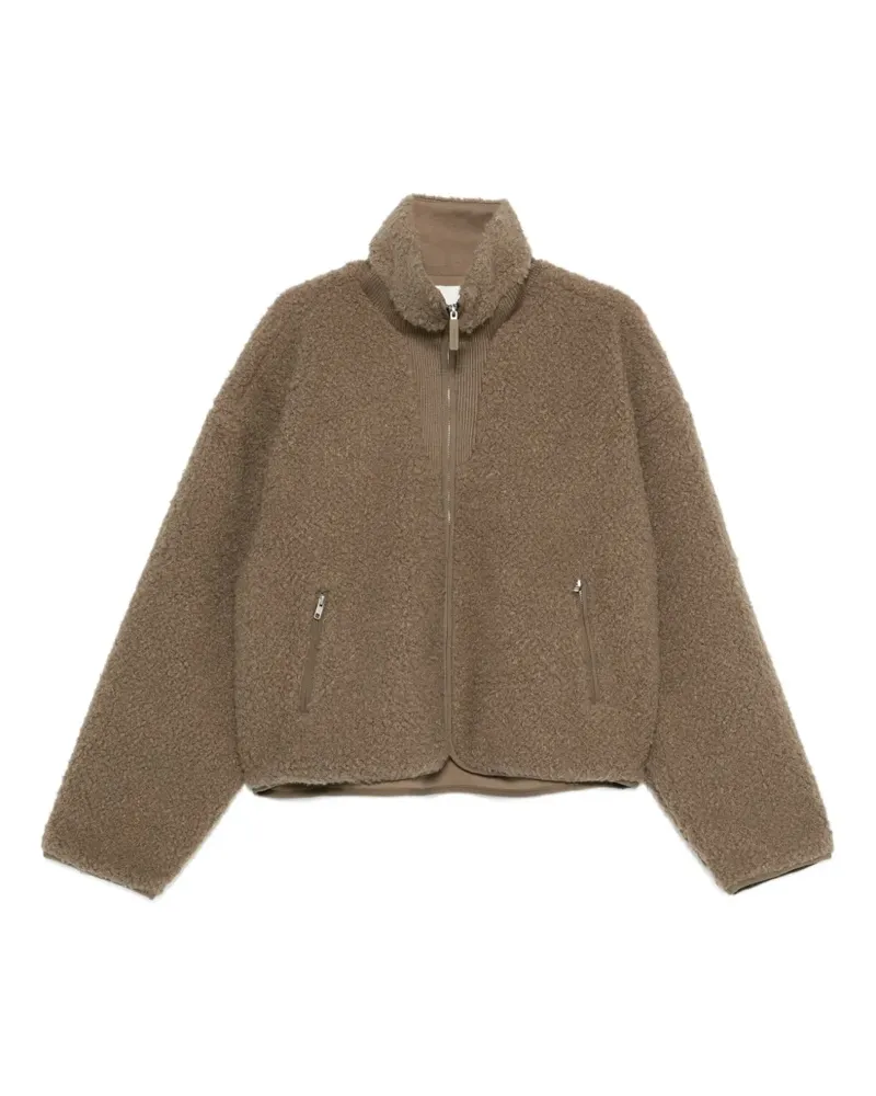 Entire Studios Ef faux-fut zip jacket - Braun Braun