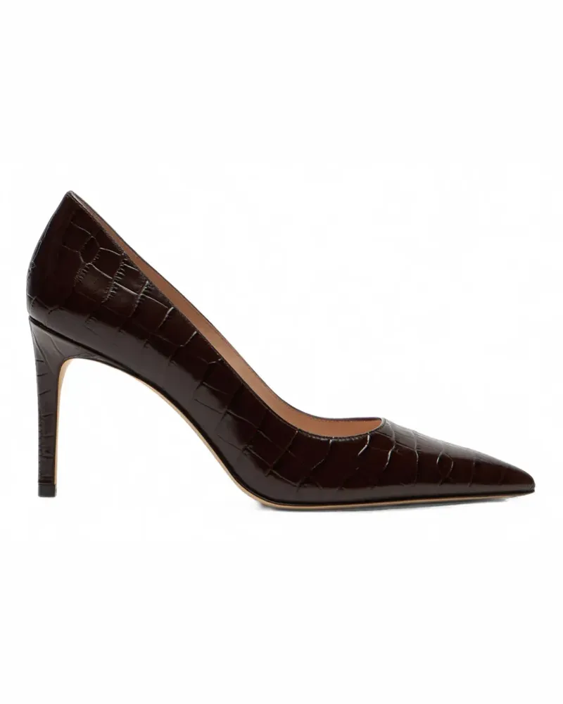 Stuart Weitzman Stuart Power Pumps mit Kroko-Effekt - Braun Braun
