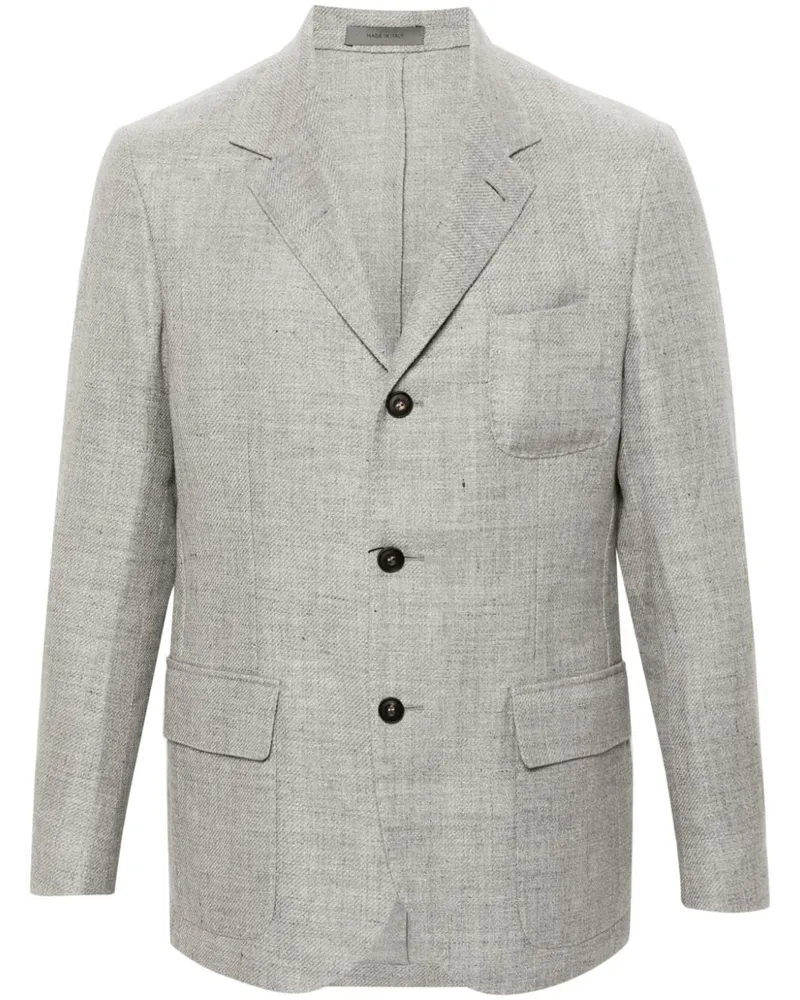 Corneliani Einreihiges Sakko mit Stehkragen - Grau Grau