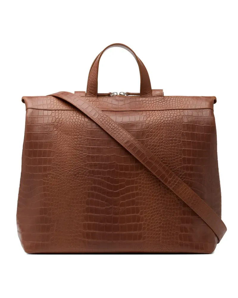 Marsèll Borso Tote Bag mit Kroko-Prägung - Braun Braun