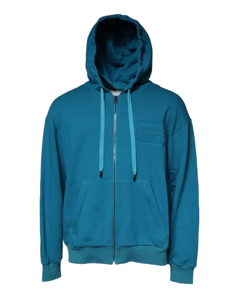 Dolce & Gabbana Kapuzenjacke mit Logo-Patch - Blau Blau