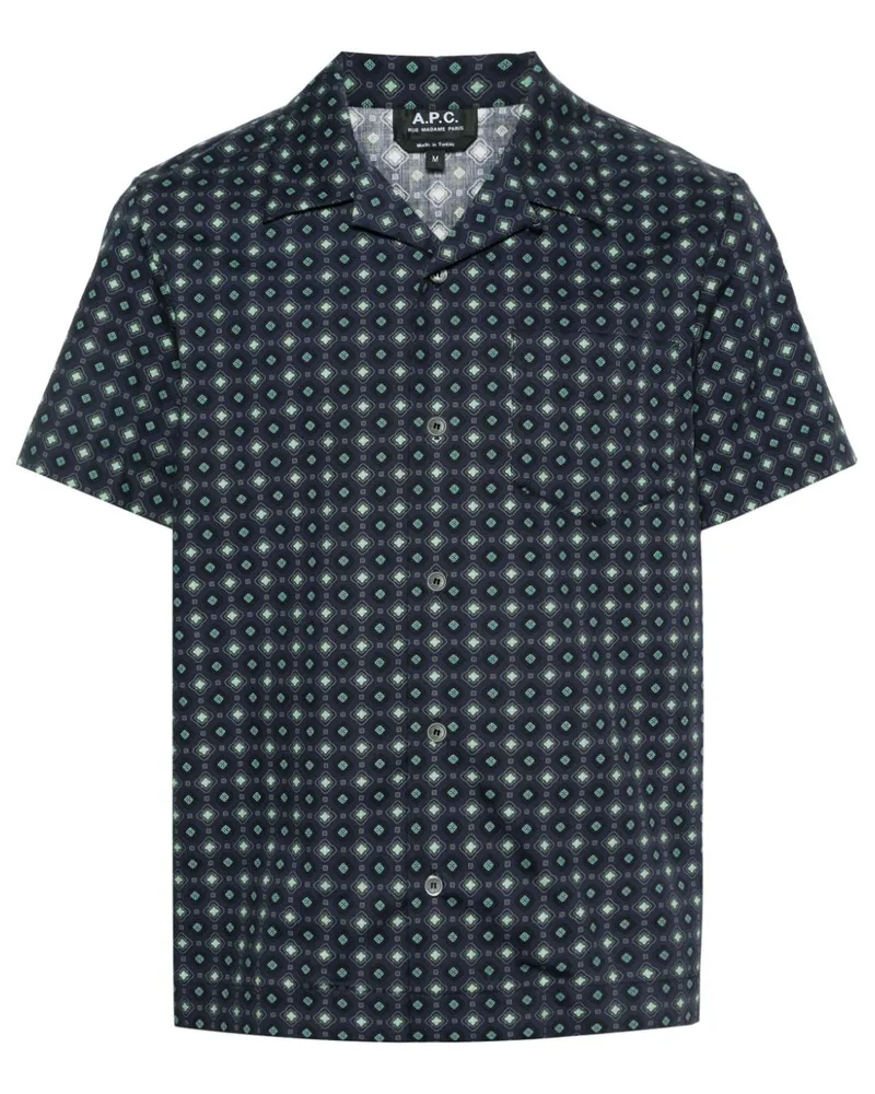 A.P.C. Lloyd Hemd mit geometrischem Print - Blau Blau