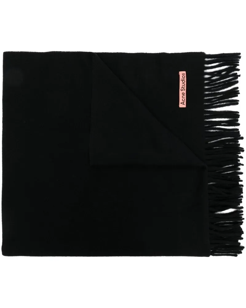 Acne Studios Schal mit Fransen - Schwarz Schwarz