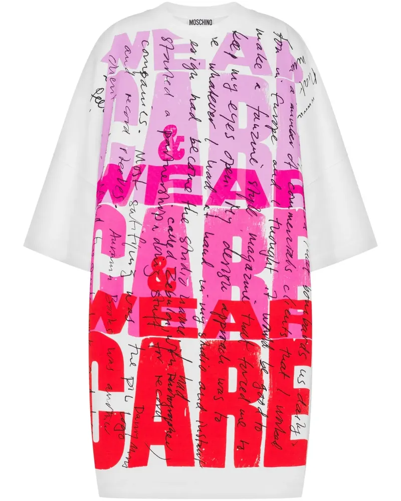 Moschino Minikleid mit Textprint - Weiß Weiß