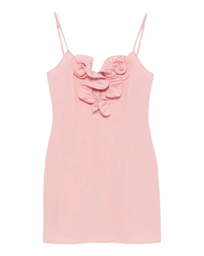 Magda Butrym ruffled floral-appliqué mini dress - Rosa Rosa