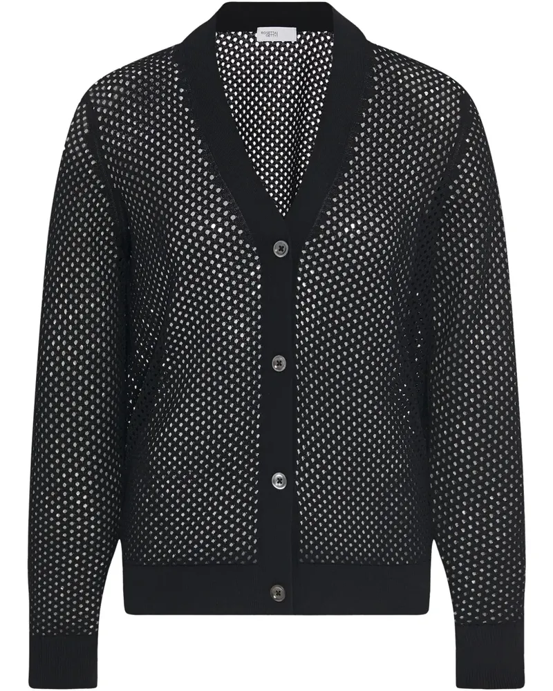 Rosetta Getty Cardigan aus Mesh-Pointelle - Schwarz Schwarz