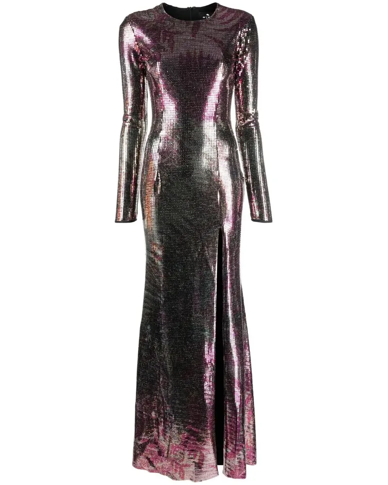 Etro Maxikleid im Metallic-Look - Rosa Rosa