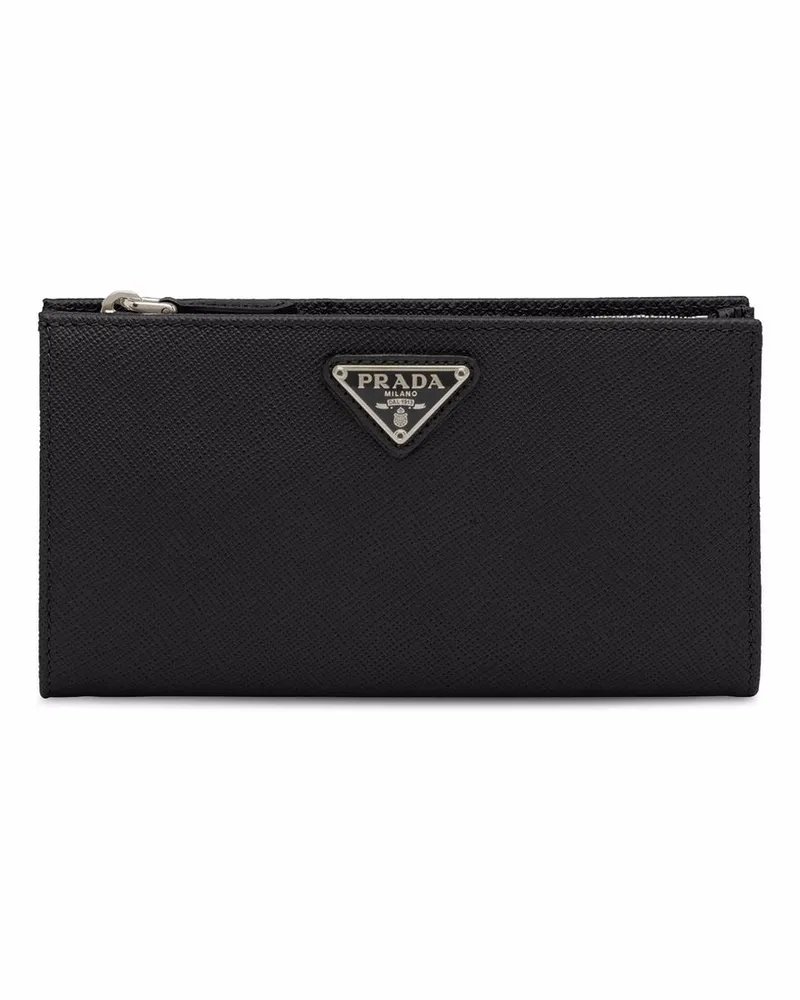 Prada Dreieckiges Portemonnaie mit Logo - Schwarz Schwarz