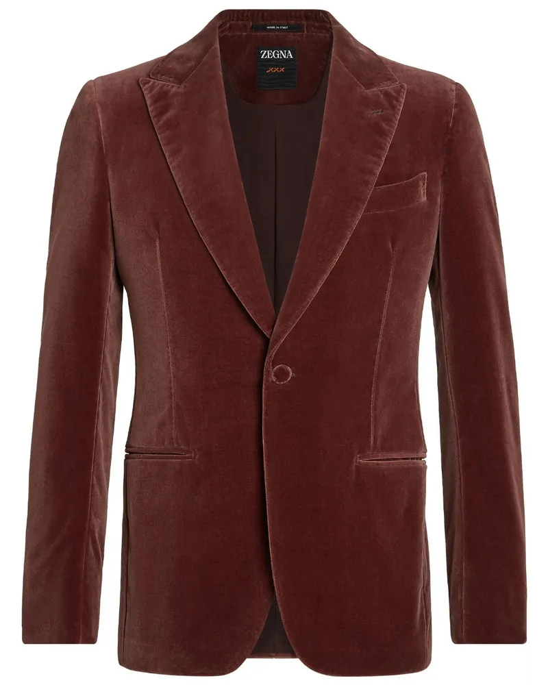 Ermenegildo Zegna single-breasted velvet blazer - Rot Rot