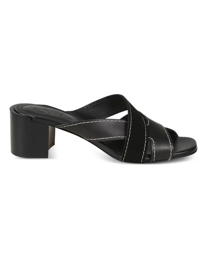 TOD'S crossover stitch sandals - Schwarz Schwarz