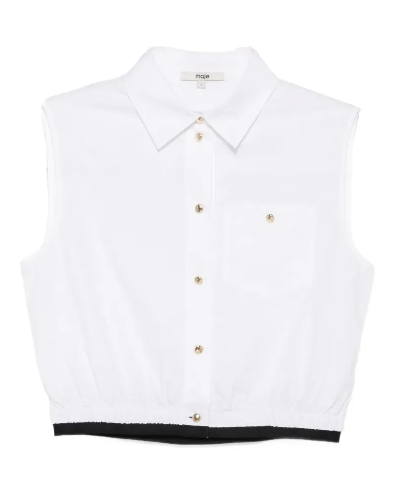 Maje Ärmelloses Cropped-Poloshirt - Weiß Weiß