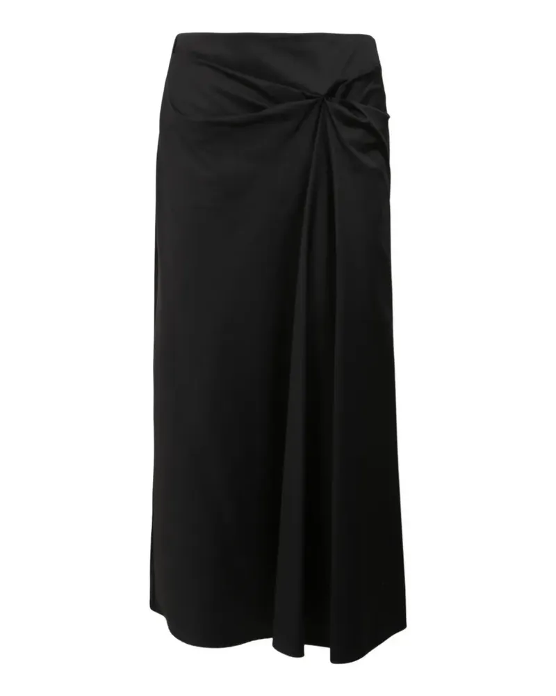 Max Mara Mittellanger Rock mit Knotendetail - Schwarz Schwarz