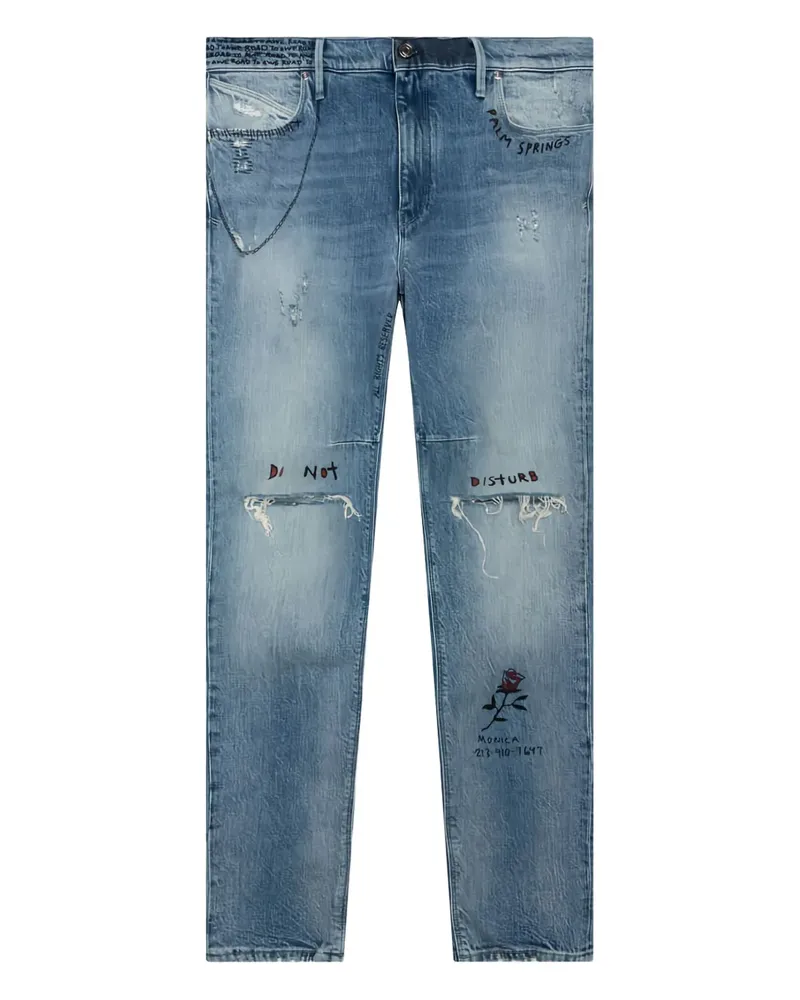 RTA Jeans im Distressed-Look mit grafischem Detail - Blue Blue