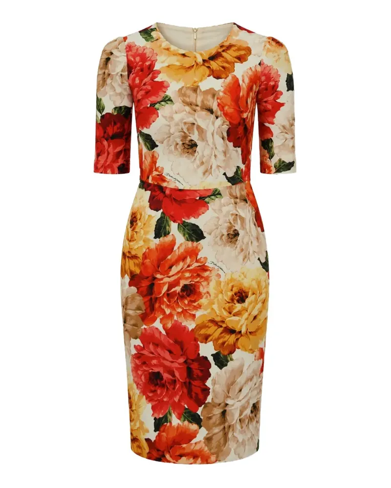 Dolce & Gabbana Kleid mit floralem Print - Rot Rot