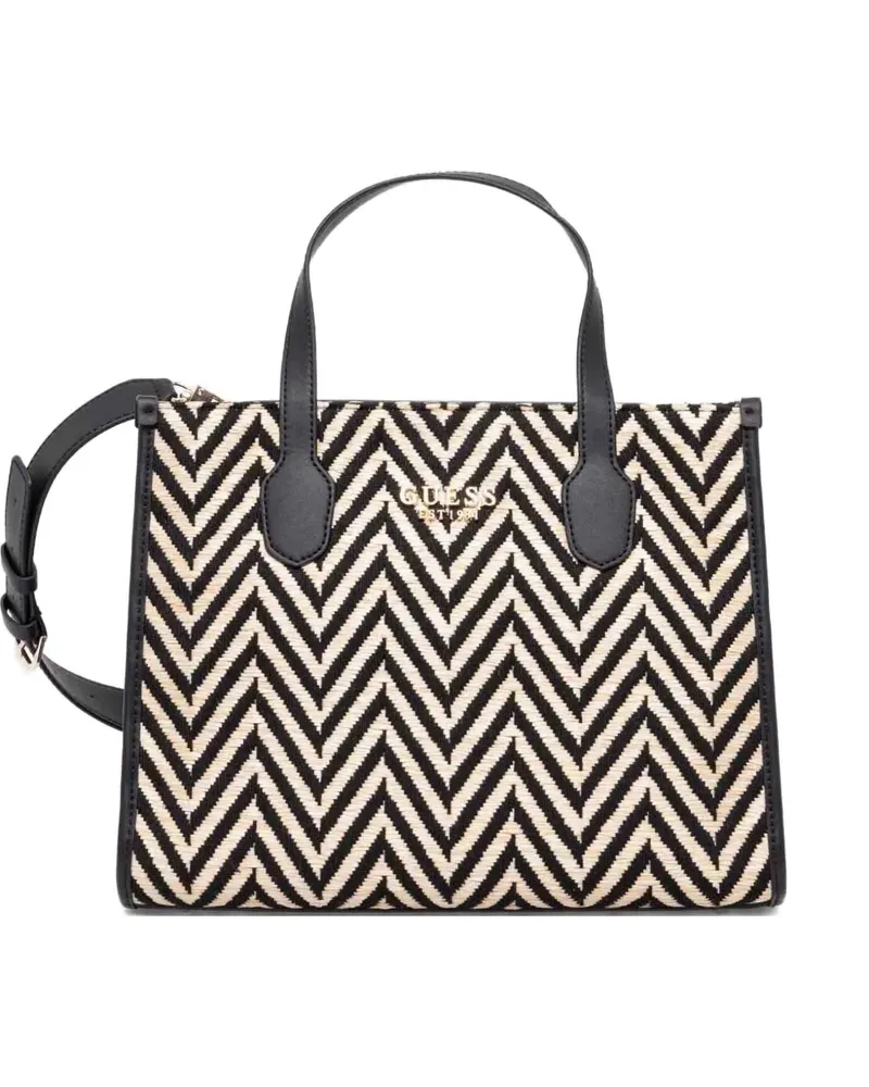 Guess Handtasche mit Zickzackmuster - Schwarz Schwarz