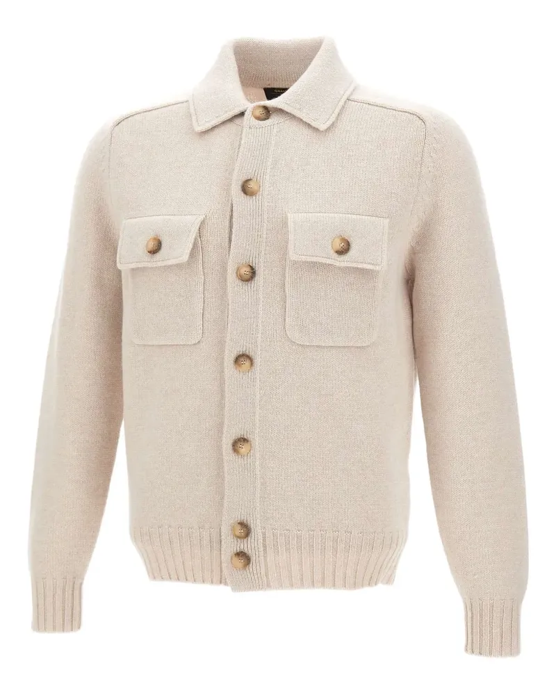 Gran Sasso buttoned-up patch-pocket jacket - Nude Nude