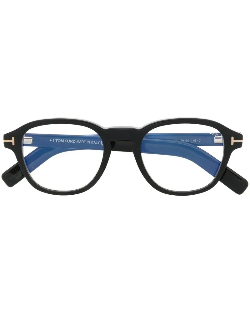 Tom Ford Brille mit rundem Gestell - Schwarz Schwarz
