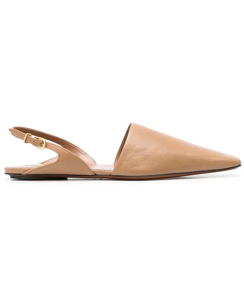 Nanushka Slipper mit eckiger Kappe - Braun Braun
