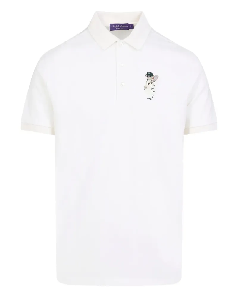 Ralph Lauren Poloshirt mit Teddy-Stickerei - Weiß Weiß