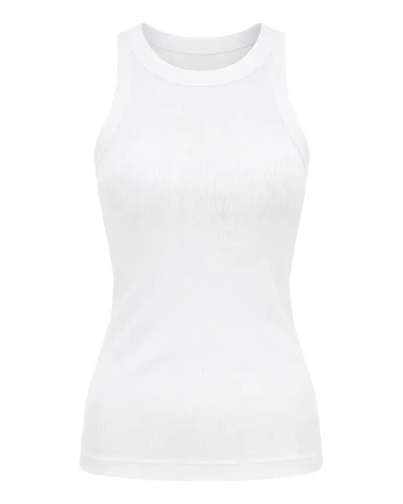 Velvet ribbed tank top - Weiß Weiß