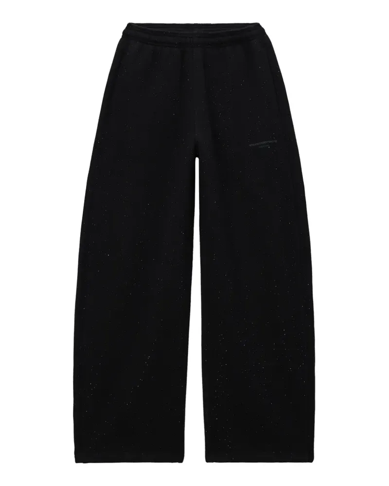 Alexander Wang mid-rise relaxed sweatpants w/ allover hotfix - Schwarz Schwarz