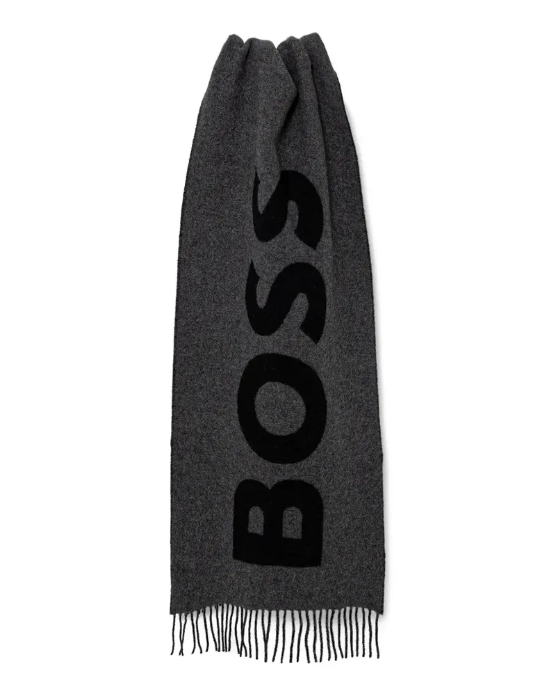 HUGO BOSS Schal mit Fransen - Grau Grau