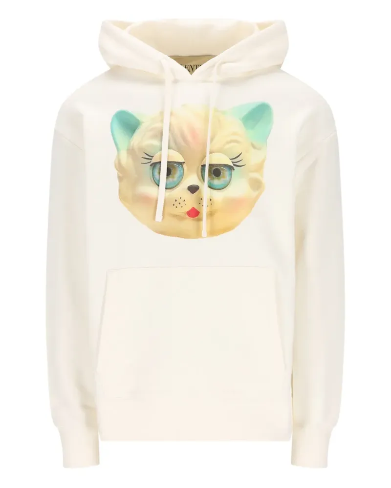 Valentino Garavani graphic-print hoodie - Nude Nude