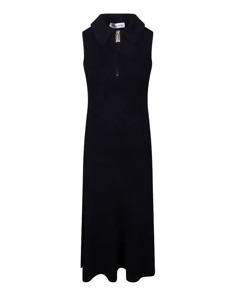 Victoria Beckham collared midi dress - Schwarz Schwarz