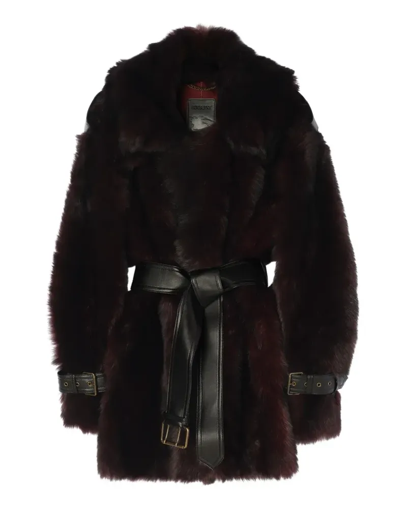 Burberry Kurzer Linley Mantel aus Shearling - Rot Rot