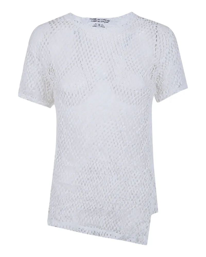 Comme des Garçons T-Shirt mit asymmetrischem Saum - Weiß Weiß