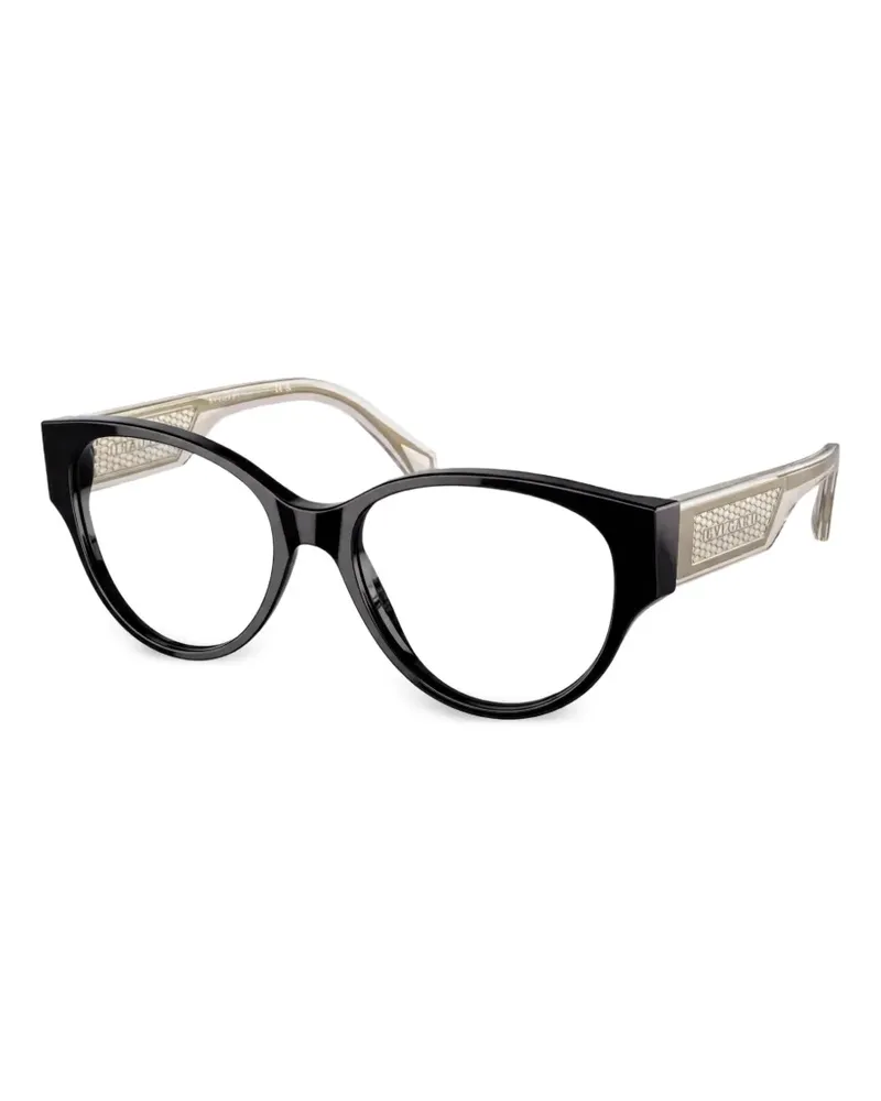 Bulgari Cat-Eye-Brille - Schwarz Schwarz
