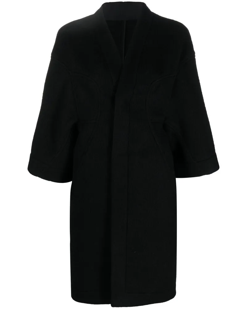 Rick Owens Einreihiger Mantel - Schwarz Schwarz