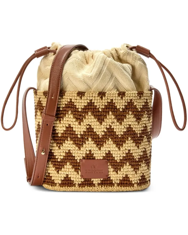Missoni Beuteltasche mit Zickzackmuster - Braun Braun