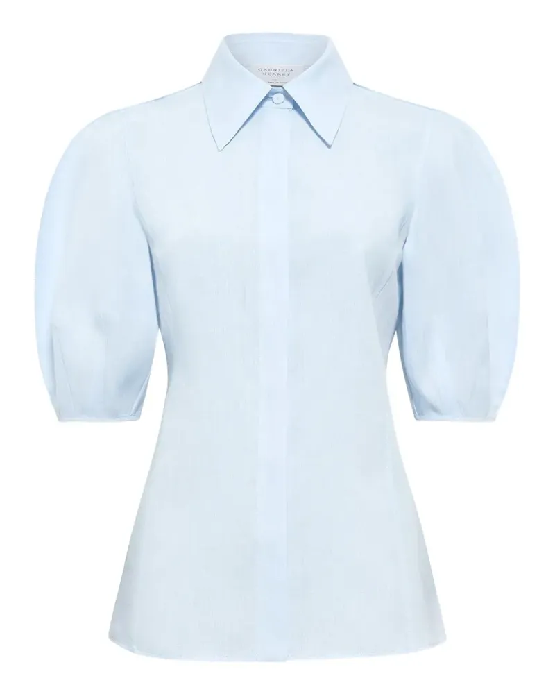 Gabriela Hearst Sansi Oberteil mit Puffärmeln - Blau Blau