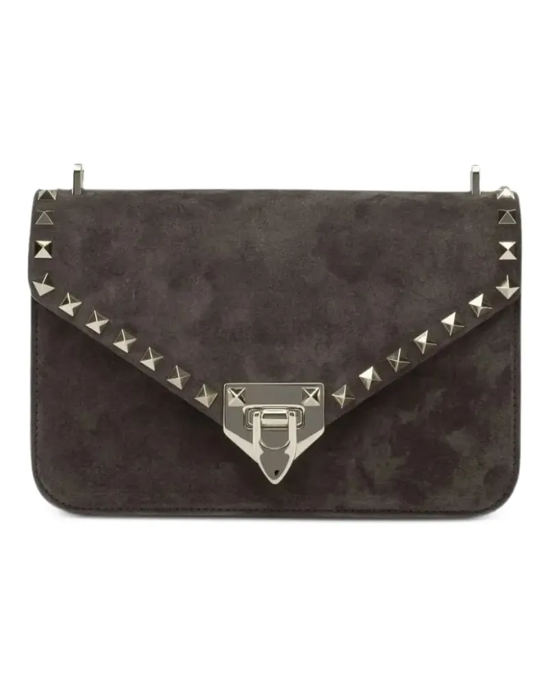 Valentino Garavani Kleine Rockstud Schultertasche aus Wildleder - Braun Braun