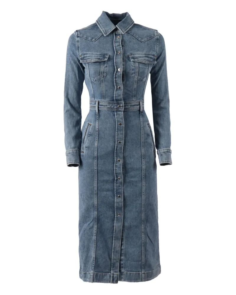 7 for all mankind button-up midi dress - Blau Blau