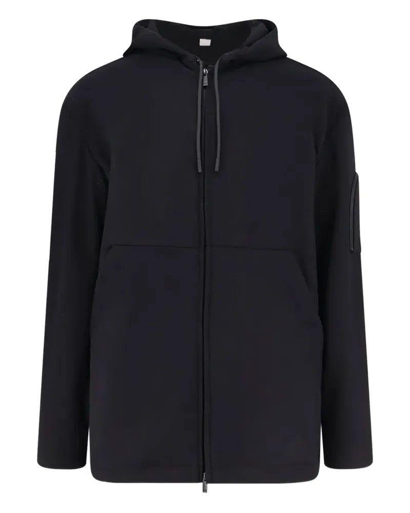 Hevò Langärmeliger Hoodie - Schwarz Schwarz