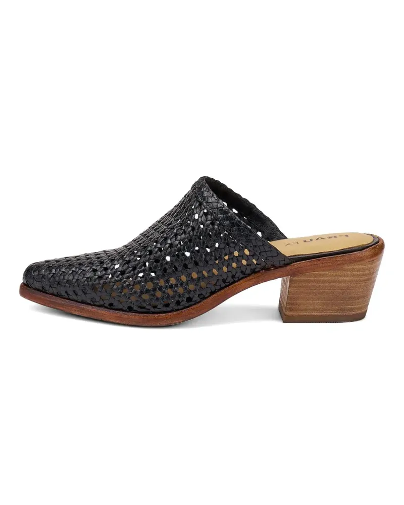 FRAU hand-woven leather mules - Schwarz Schwarz