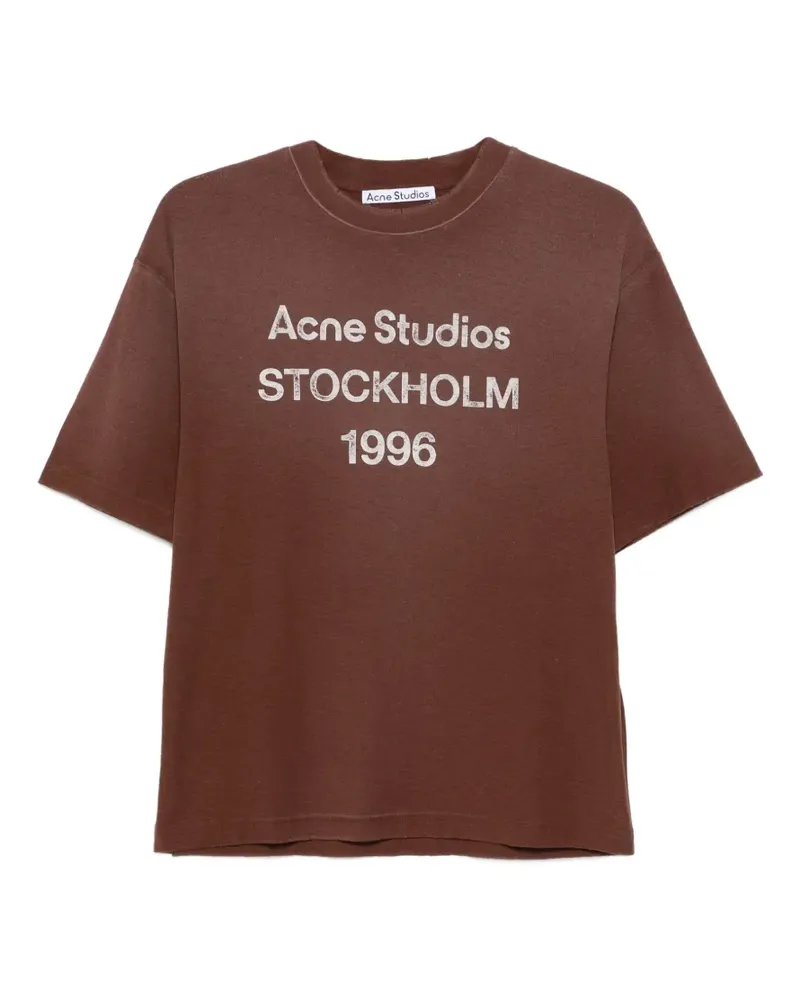 Acne Studios T-Shirt mit grafischem Print - Braun Braun
