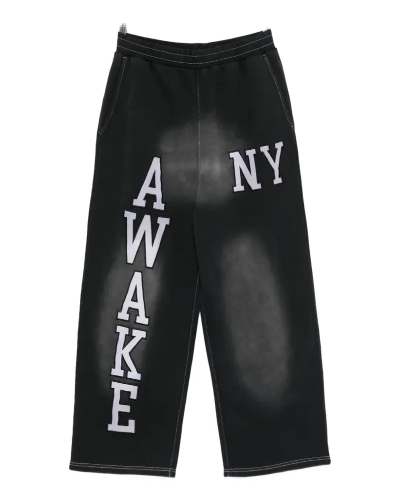 AWAKE NY letter appliqués trousers - Schwarz Schwarz
