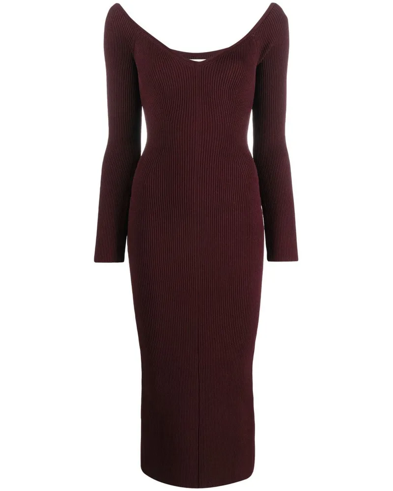 KHAITE Geripptes Midikleid - Rot Rot