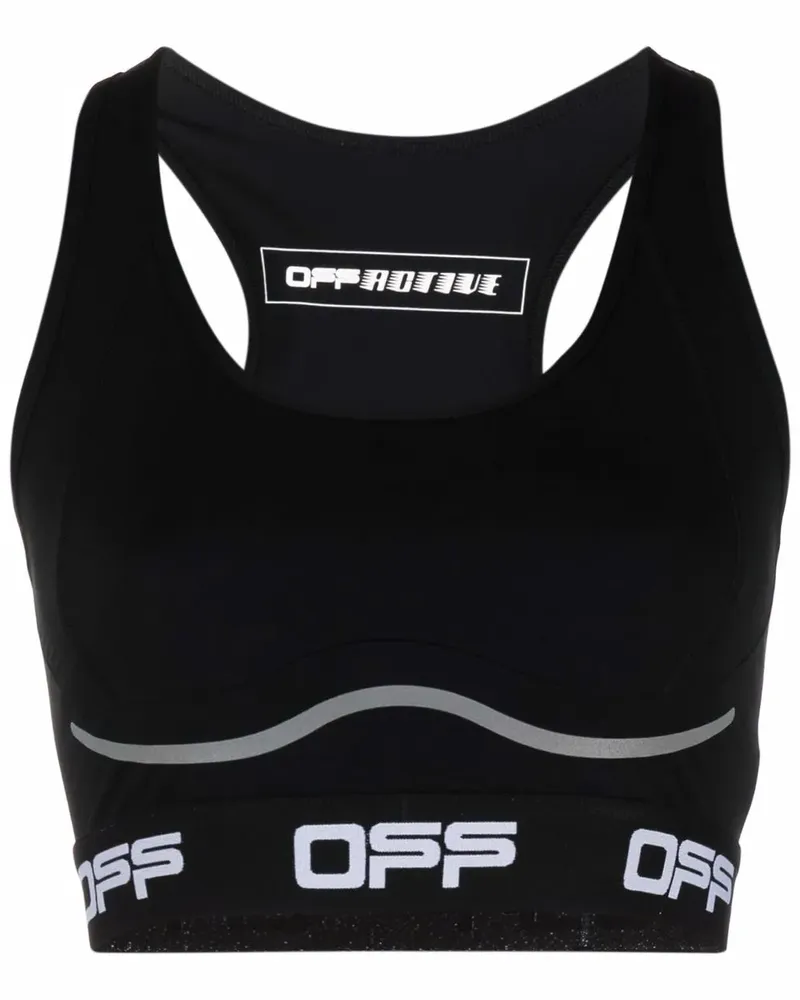OFF-WHITE Cropped-Top mit Logo - Schwarz Schwarz
