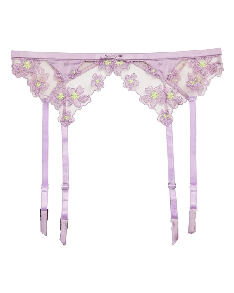 Fleur Du Mal Bestickter Stumpfhalter Violett