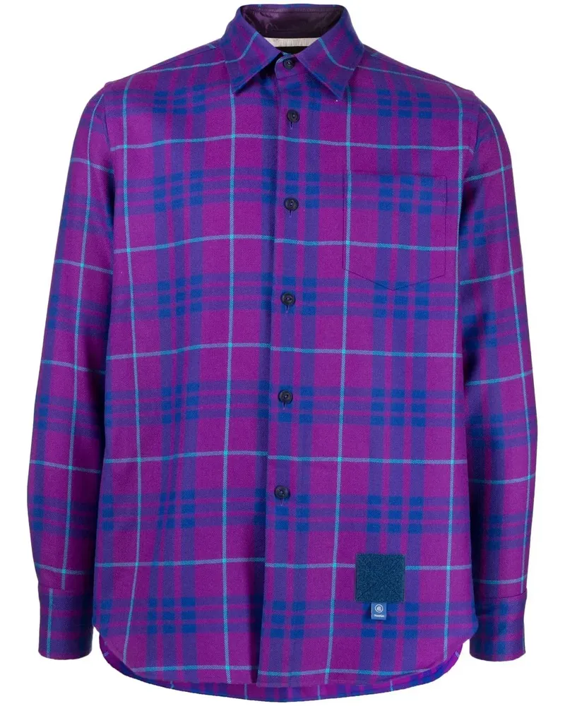 Fumito Ganryu Kariertes Hemd - Violett Violett