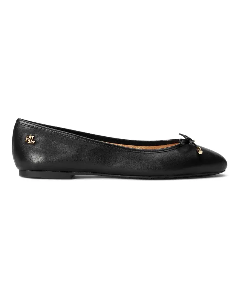 Ralph Lauren Jayna Ballerinas mit Logo-Schild - Schwarz Schwarz