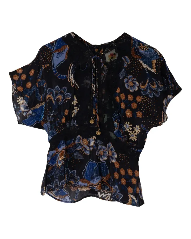 FARM Rio floral-print blouse - Schwarz Schwarz