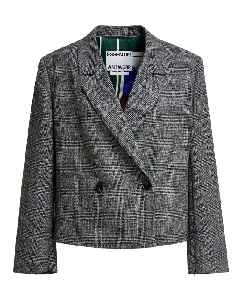 Essentiel Doppelreihiger Cropped-Blazer - Grau Grau